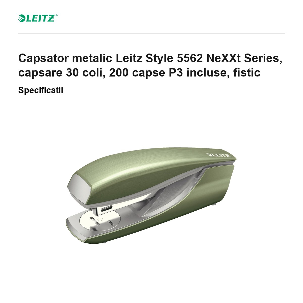 Capsator metalic Leitz Style 5562 NeXXt Series, capsare 30 coli, 200 capse P3 incluse, fistic [3]