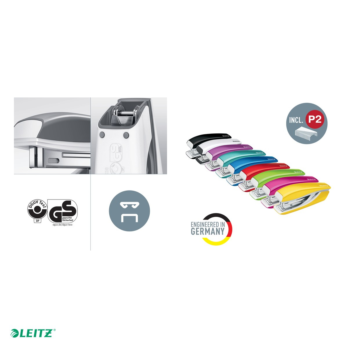 Capsator metalic Leitz WOW 5528 MINI NeXXt Series, capsare 10 coli, 1000 capse P2 incluse, rosu [5]