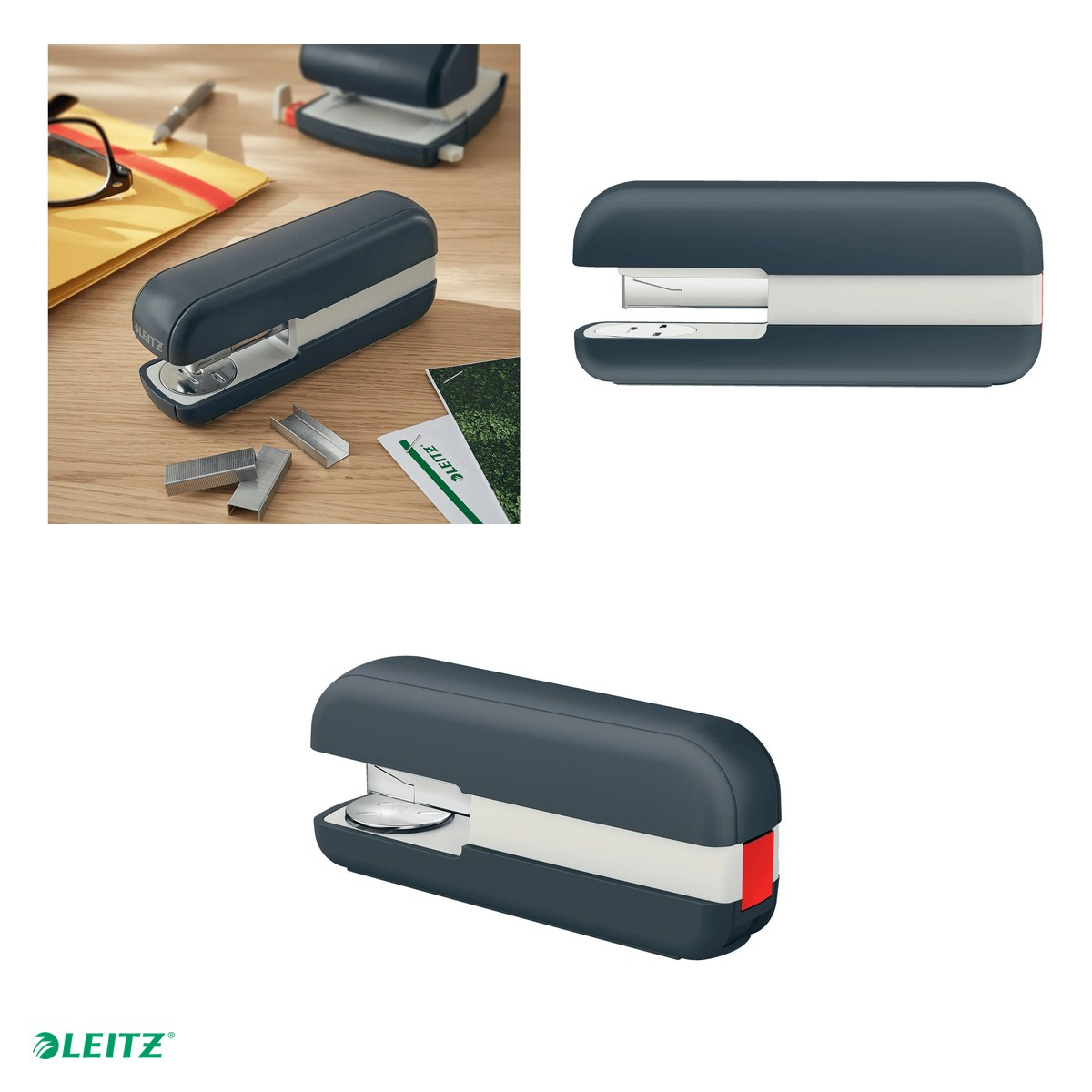 Capsator plastic Leitz Cosy 5567, capsare 30 coli, gri Antracit [4]