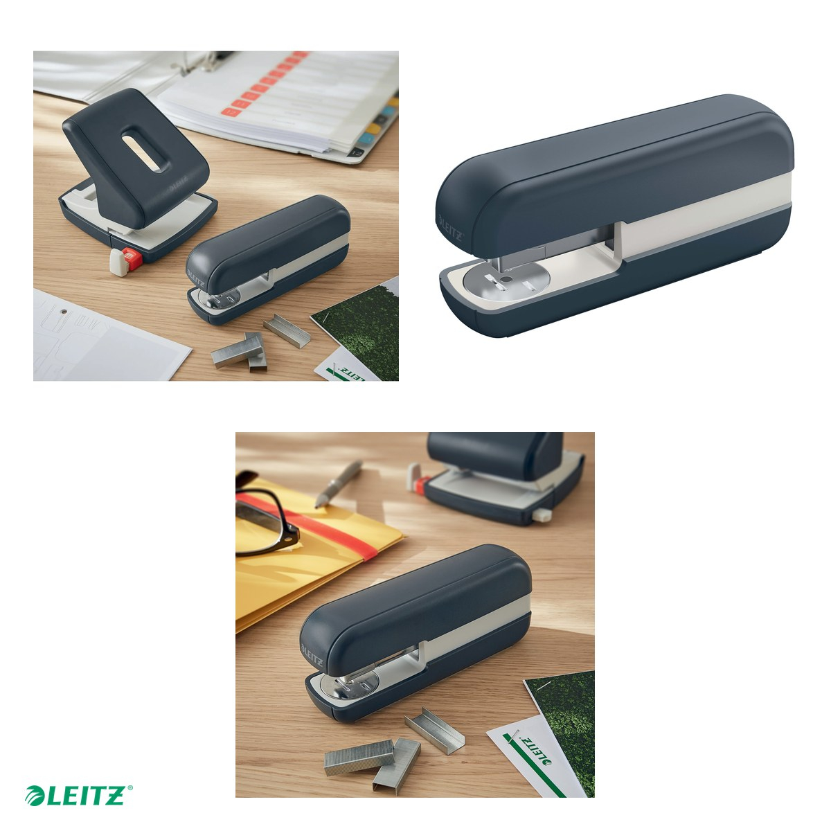 Capsator plastic Leitz Cosy 5567, capsare 30 coli, gri Antracit [5]