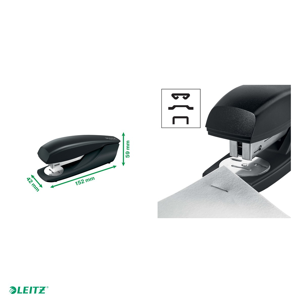 Capsator plastic Leitz Recycle NeXXt Series, capsare 30 coli, 200 capse P3 incluse, negru [5]