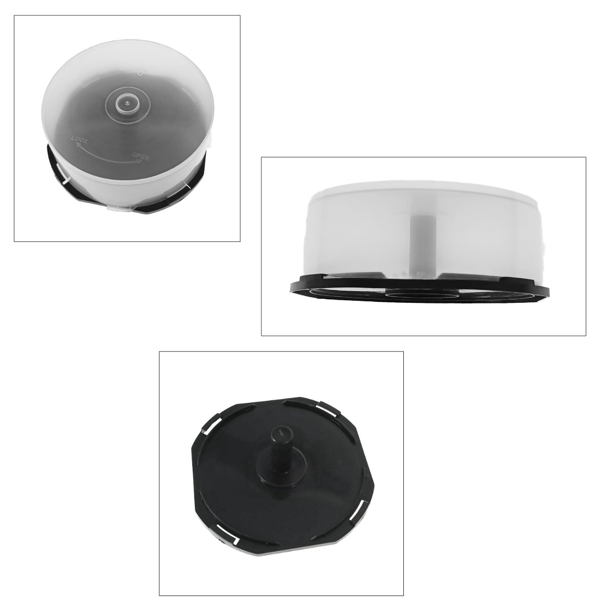 Carcasa 25 CD/DVD, tip cake box, din plastic, 3002, transparent [2]