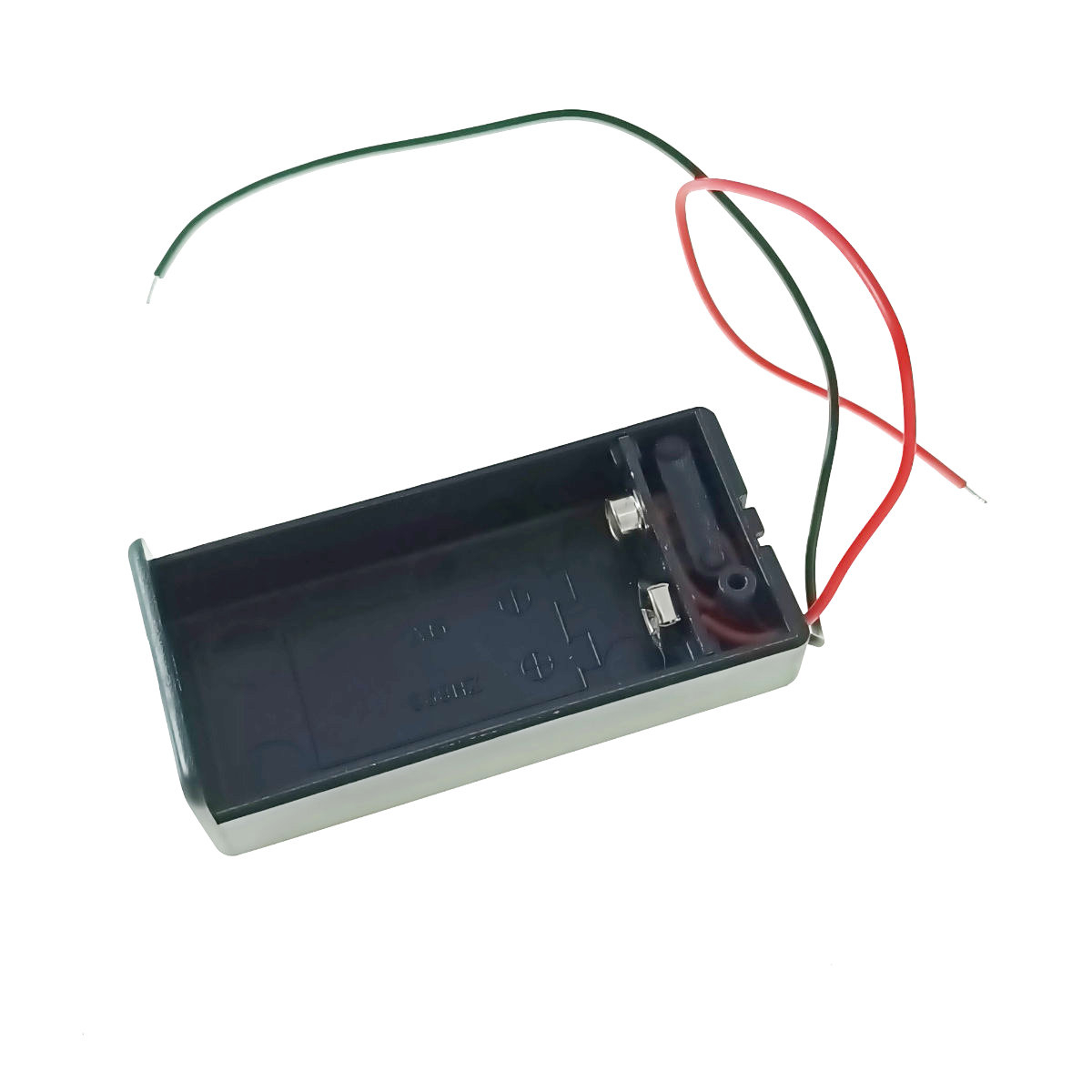 Carcasa cu capac si conectori cu 2 fire, pentru 1 baterie tip 6F22 9V, PR-3142-05021, buton On/Off, neagra [5]