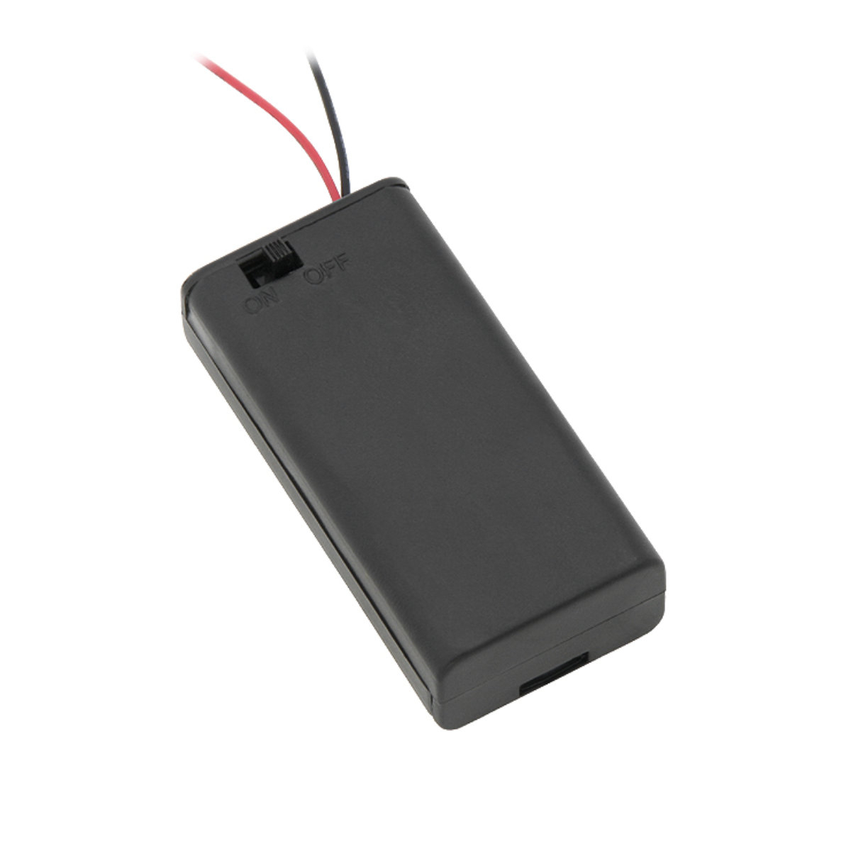 Carcasa cu capac si conectori cu 2 fire, pentru 2 baterii tip AA-R6, PR-2664-04800, buton On/Off, neagra [2]