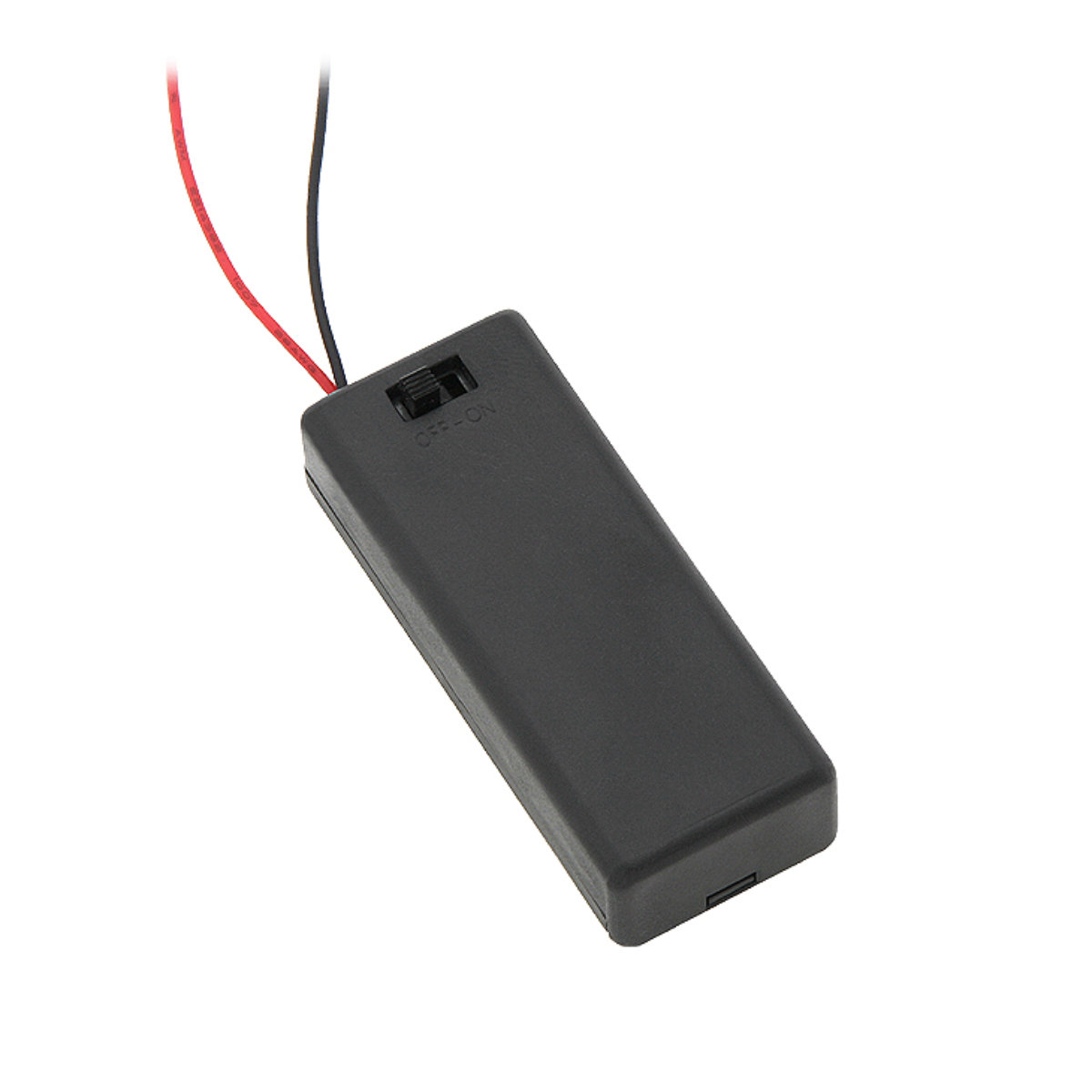 Carcasa cu capac si conectori cu 2 fire, pentru 2 baterii tip AAA-R3, PR-2666-04801, buton On/Off, neagra [2]