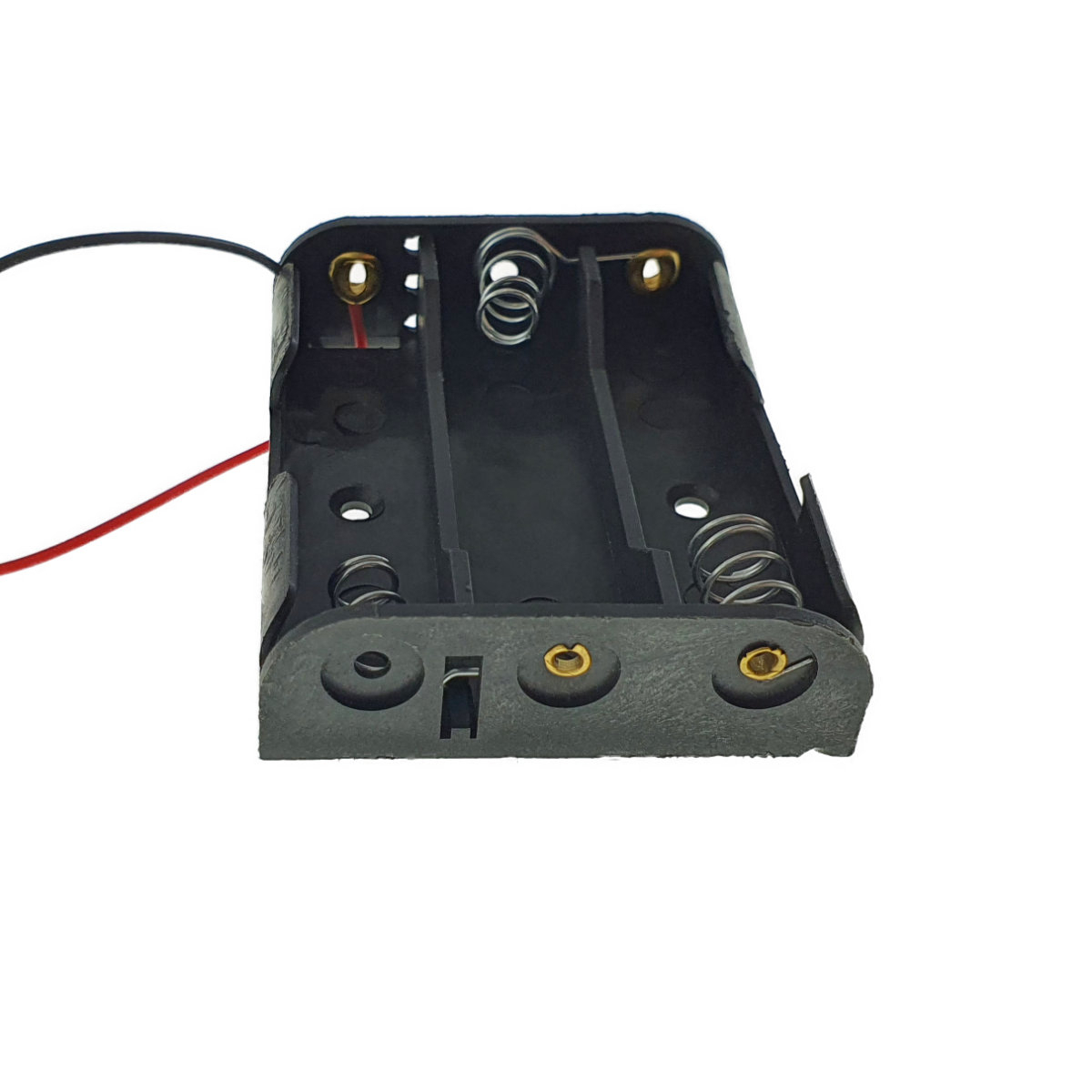 Carcasa cu suport si conectori cu 2 fire, pentru 3 baterii tip AA R6, din plastic negru [5]