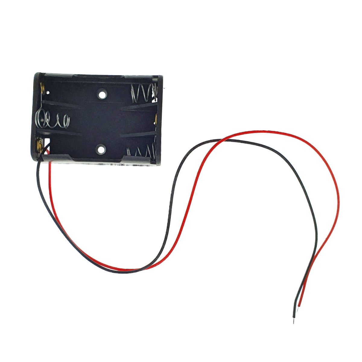 Carcasa cu suport si conectori cu 2 fire, pentru 3 baterii tip AAA R3, din plastic negru [7]