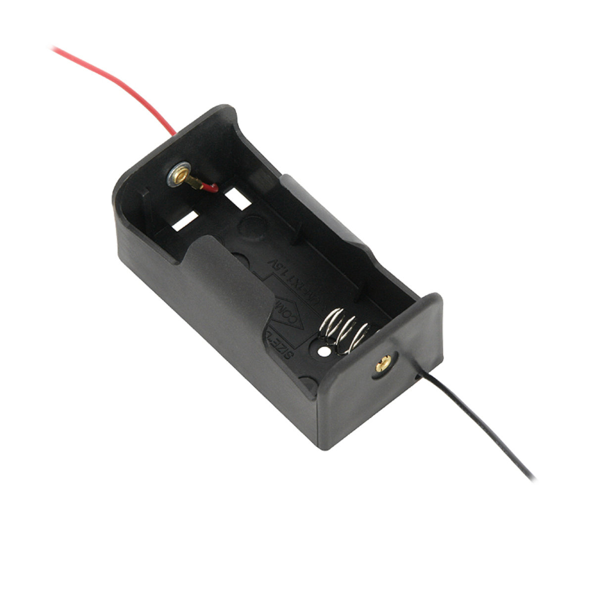 Carcasa suport pentru 1 baterie tip R20/D, PR-3866-04868, conectori cu 2 fire, neagra [1]