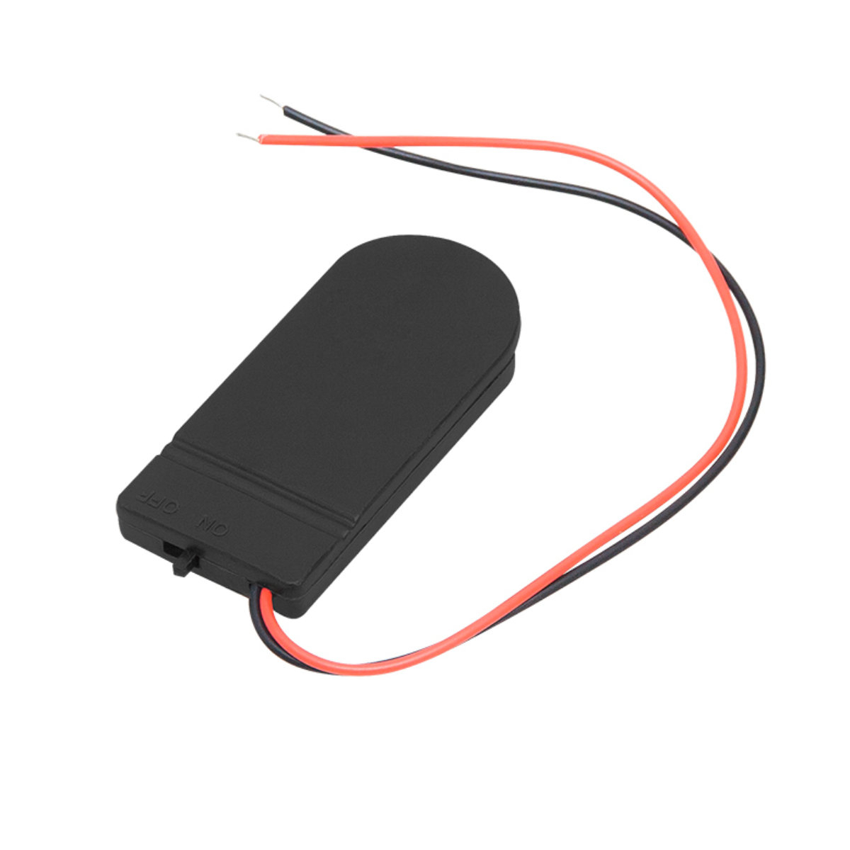 Carcasa suport si capac pentru 2 baterii tip CR2032, PR-8766-08021, conectori cu 2 fire, buton On/Off, neagra [1]