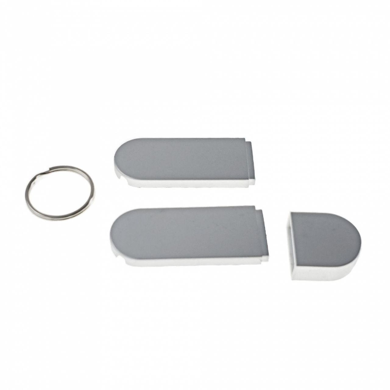 Carcasa USB-02 ,pentru memorie USB,cu capac si inel,din plastic,gri [3]