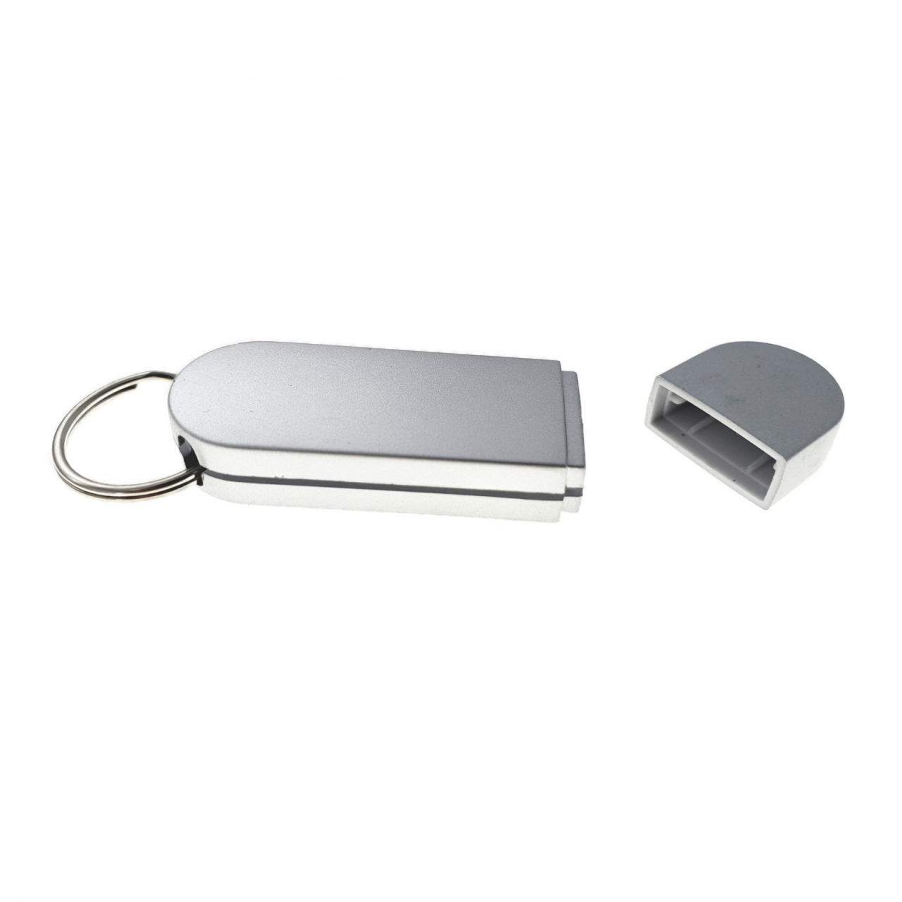 Carcasa USB-02 ,pentru memorie USB,cu capac si inel,din plastic,gri [2]