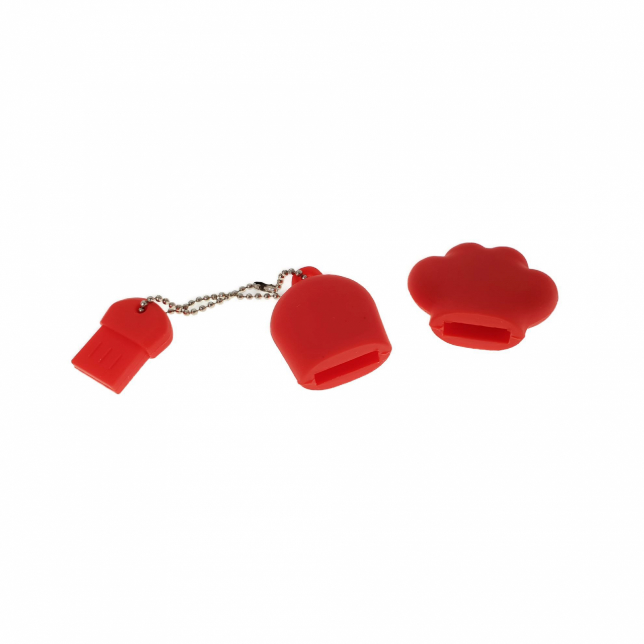 Carcasa USB-11R ,pentru memorie USB, figurina din cauciuc, rosie [3]