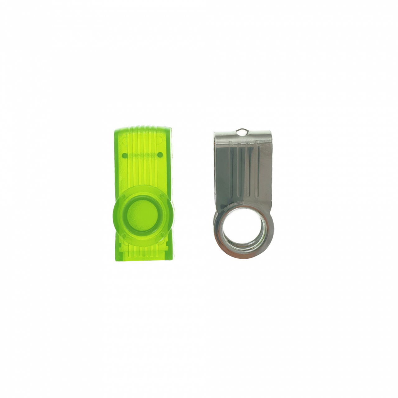 Carcasa USB-15G ,pentru memorie USB,tip rotativ, din plastic si metal, verde si argintie [2]