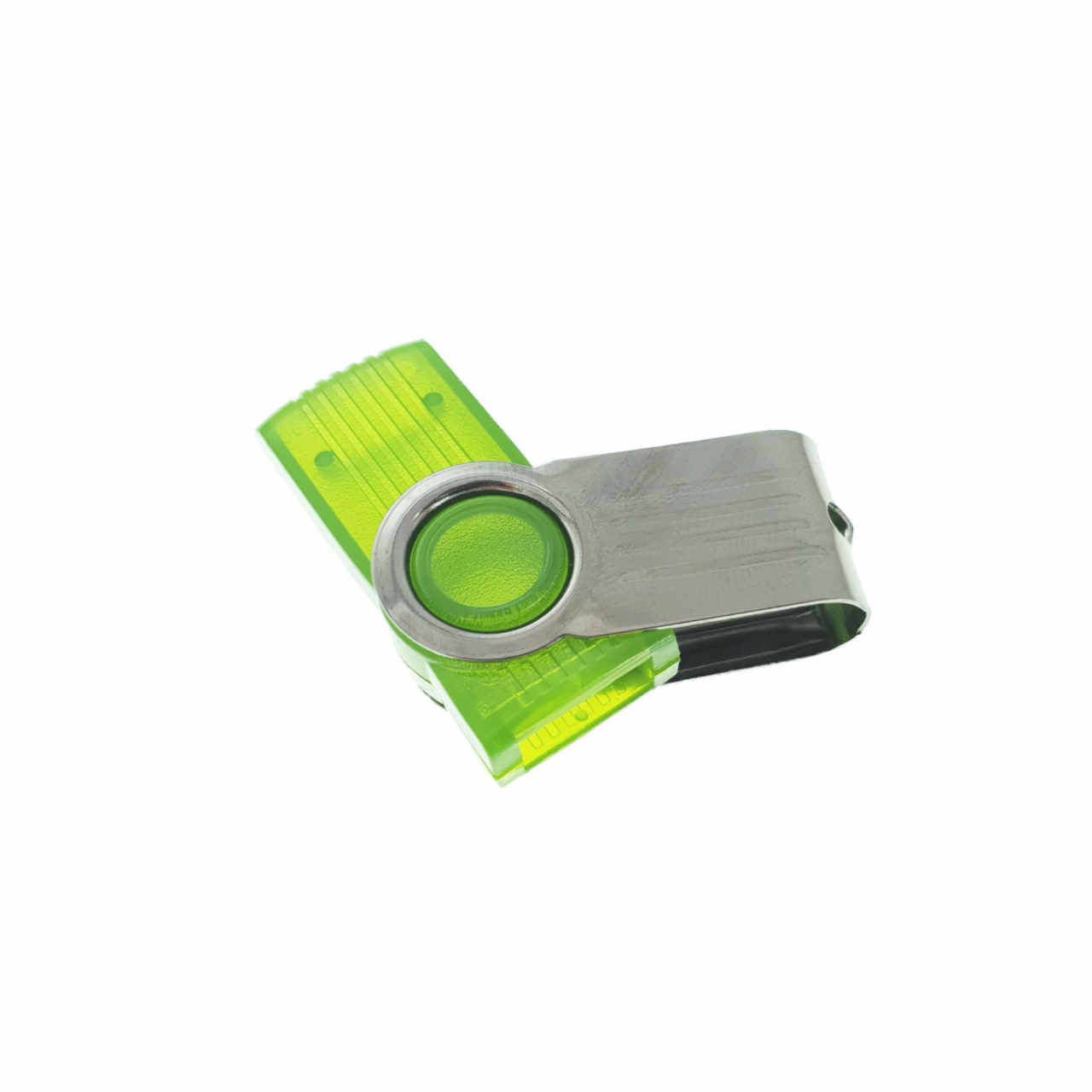 Carcasa USB-15G ,pentru memorie USB,tip rotativ, din plastic si metal, verde si argintie [1]