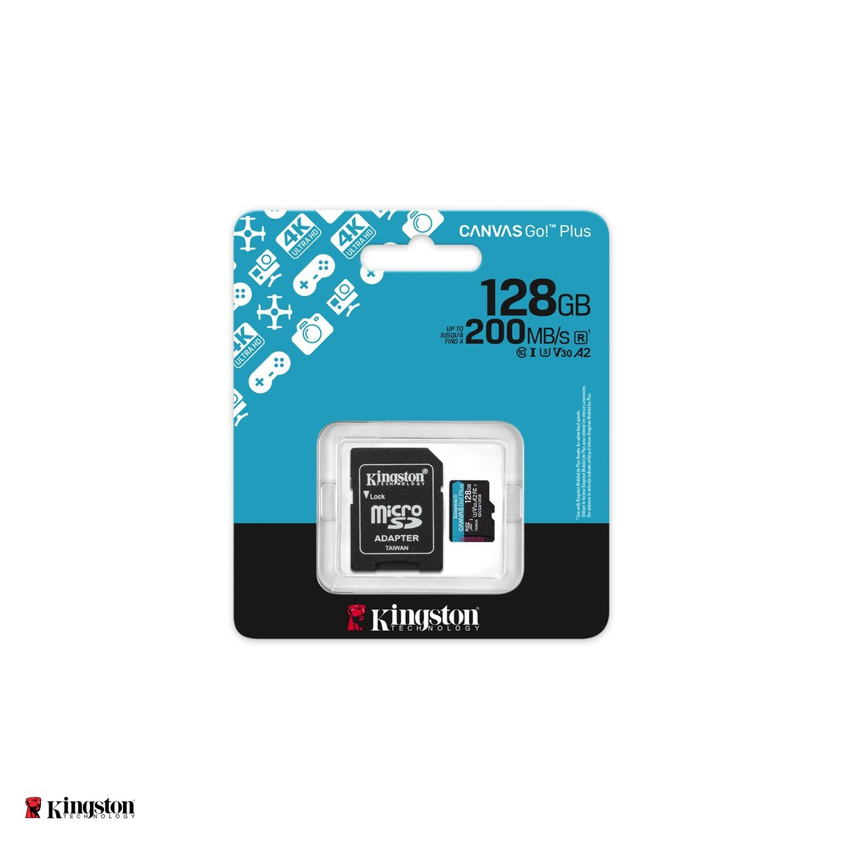 Card de memorie Kingston 128GB microSDXC Canvas Go Plus Gen4, clasa 10, UHS-I, U3, V30, A2, viteza citire 200 MB/s, cu adaptor SD [5]