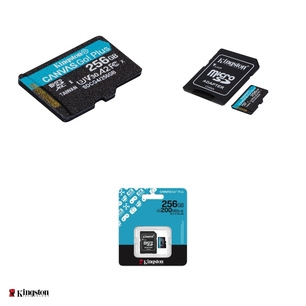 Card de memorie Kingston 256GB microSDXC Canvas Go Plus Gen4, clasa 10, UHS-I, U3, V30, A2, viteza citire 200 MB/s, cu adaptor SD [4]