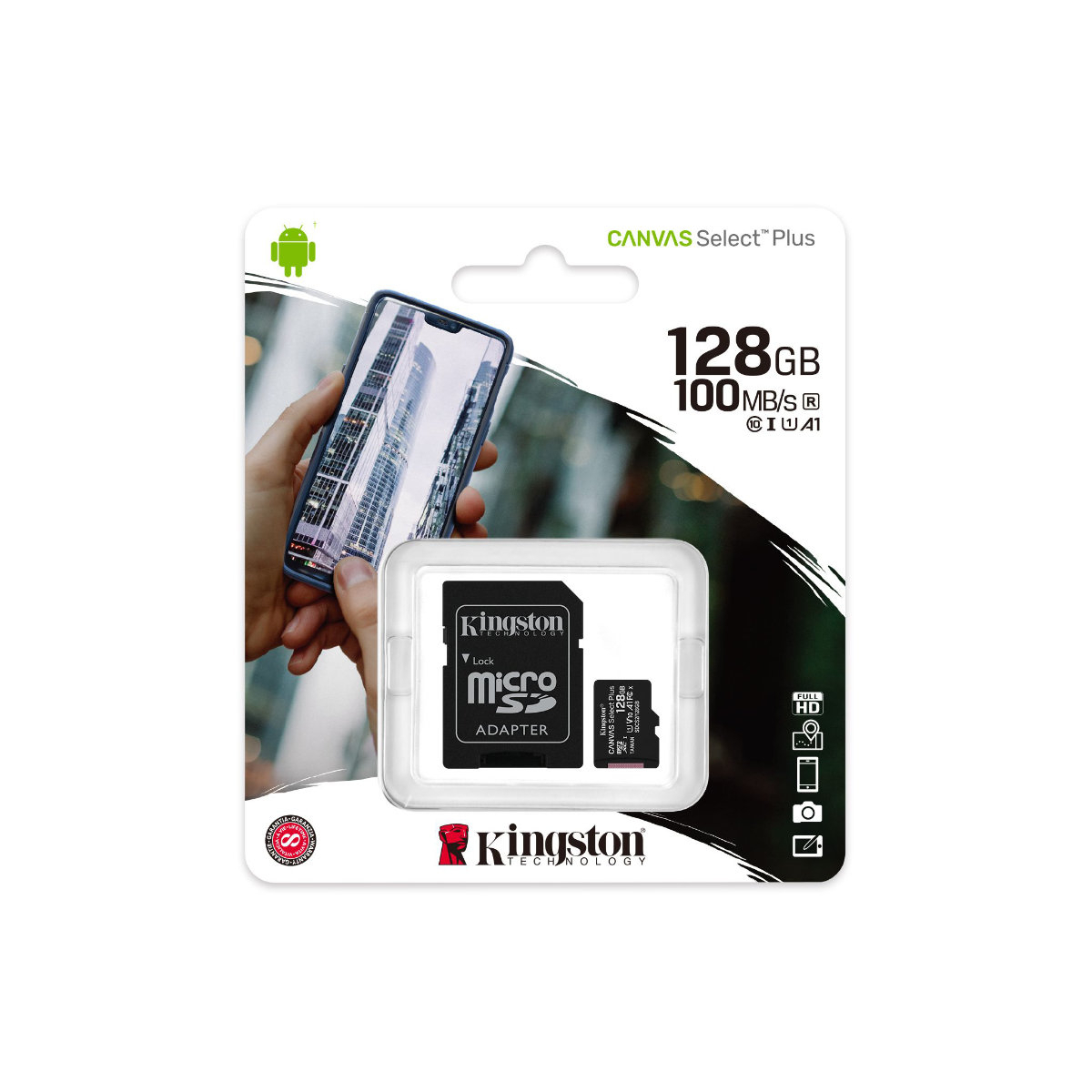 Card de memorie MicroSD Kingston Canvas Select Plus, 128GB, UHS-I, 100MB/s, cu adaptor [8]