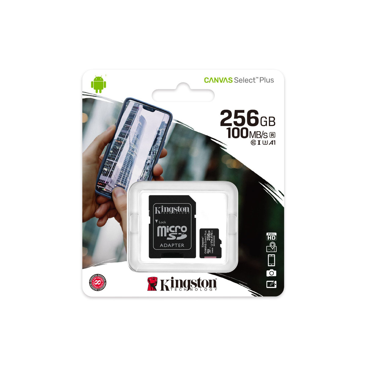 Card de memorie MicroSD Kingston Canvas Select Plus, 256GB, UHS-I, 100MB/s, cu adaptor [8]