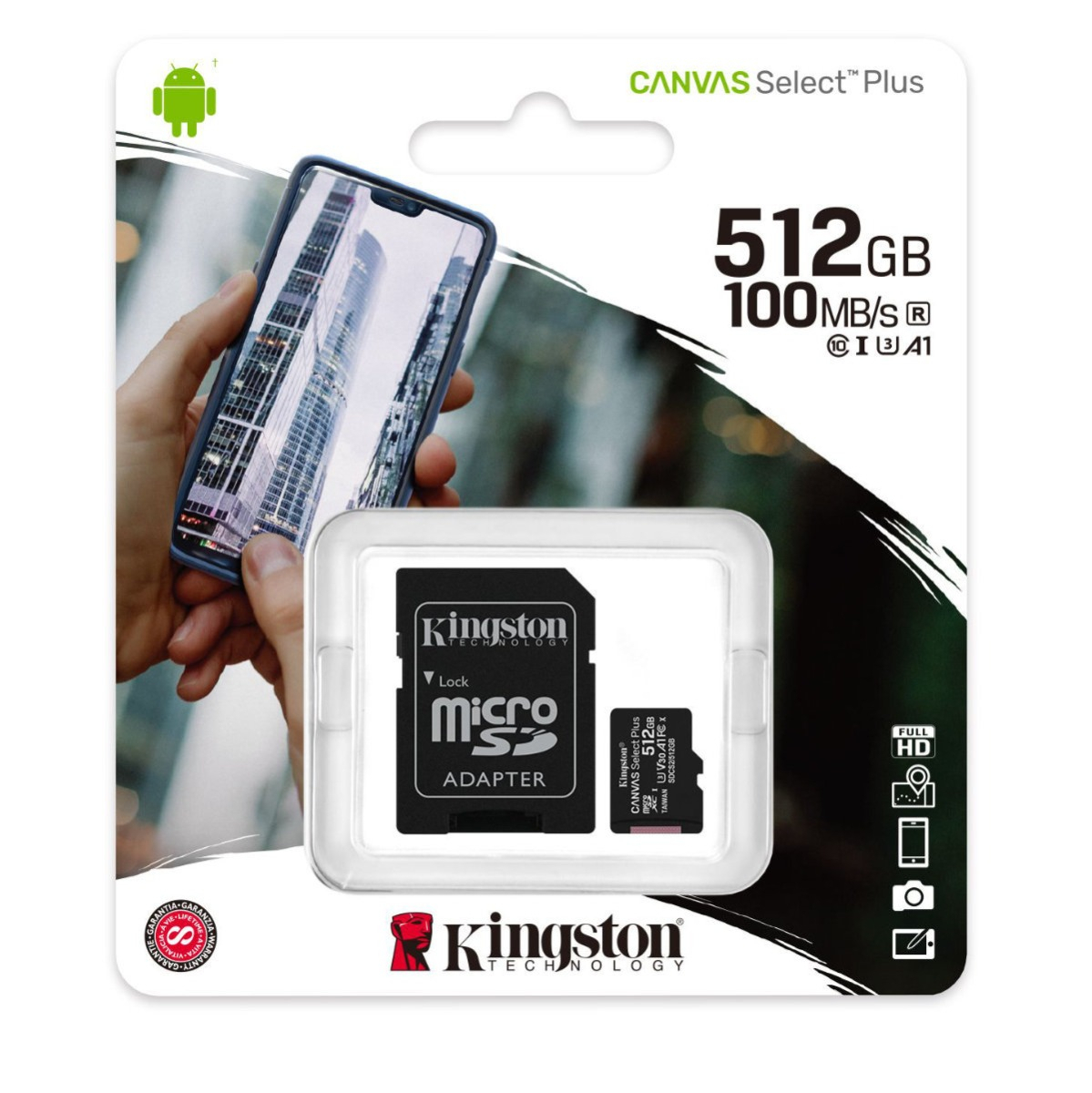 Card de memorie MicroSD Kingston Canvas Select Plus, 512GB, UHS-I, 100MB/s, cu adaptor [4]