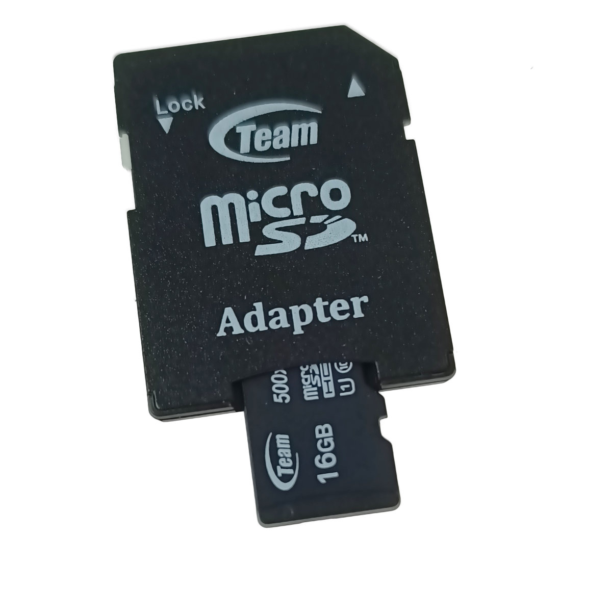 Card de memorie microSDHC 16 Gb, clasa 10 UHS-I, TeamGroup 03822, cu adaptor SD, negru [2]