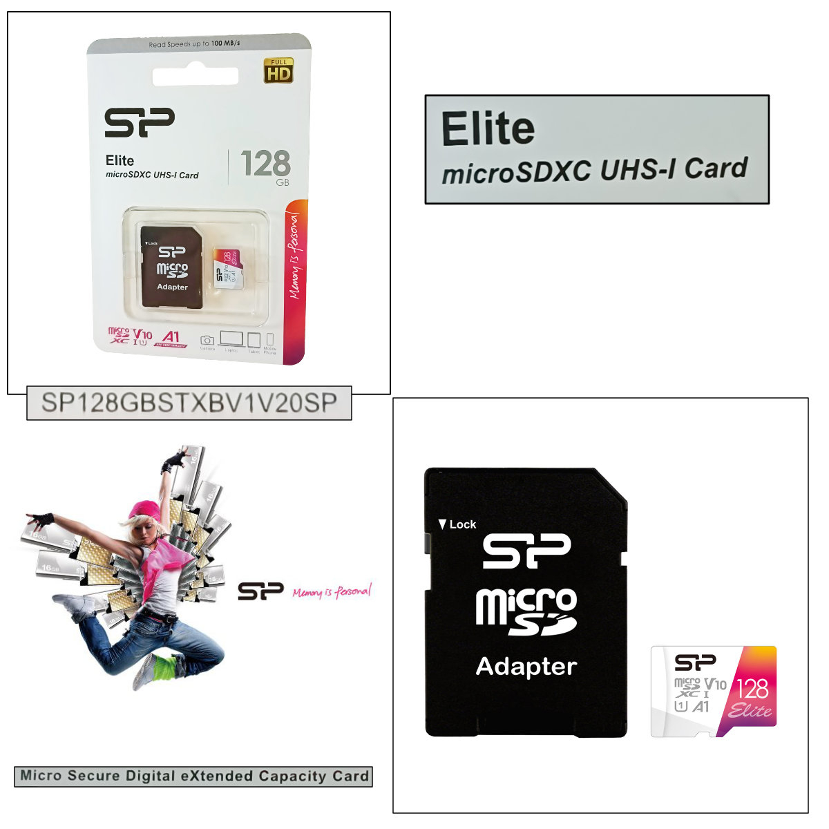 Card de memorie MicroSDXC 128 Gb, Silicon Power Elite, UHS-I U1, A1, clasa 10, cu adaptor [4]