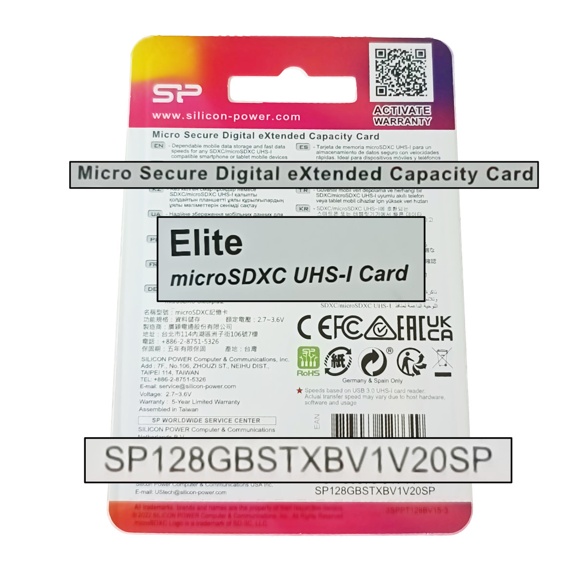Card de memorie MicroSDXC 128 Gb, Silicon Power Elite, UHS-I U1, A1, clasa 10, cu adaptor [3]