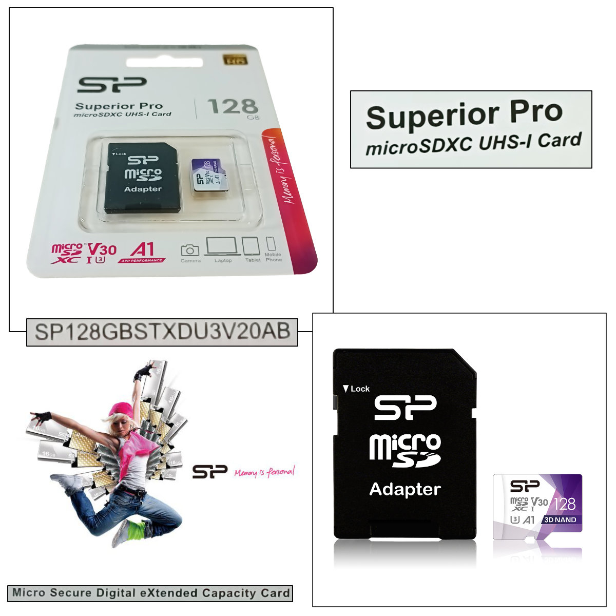 Card de memorie MicroSDXC 128 Gb, Silicon Power Superior Pro, UHS-I, U3, V30, A1 100/80/MB/s, cu adaptor [4]