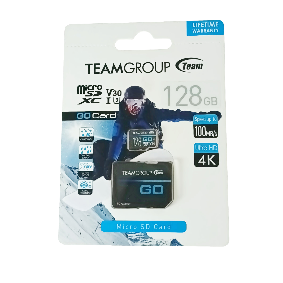 Card de memorie microSDXC 128Gb, TeamGroup GO 4K 05161, UHS-I U3 V30 4K pentru GoPro, 100/50MB/s, cu adaptor SD, negru [4]