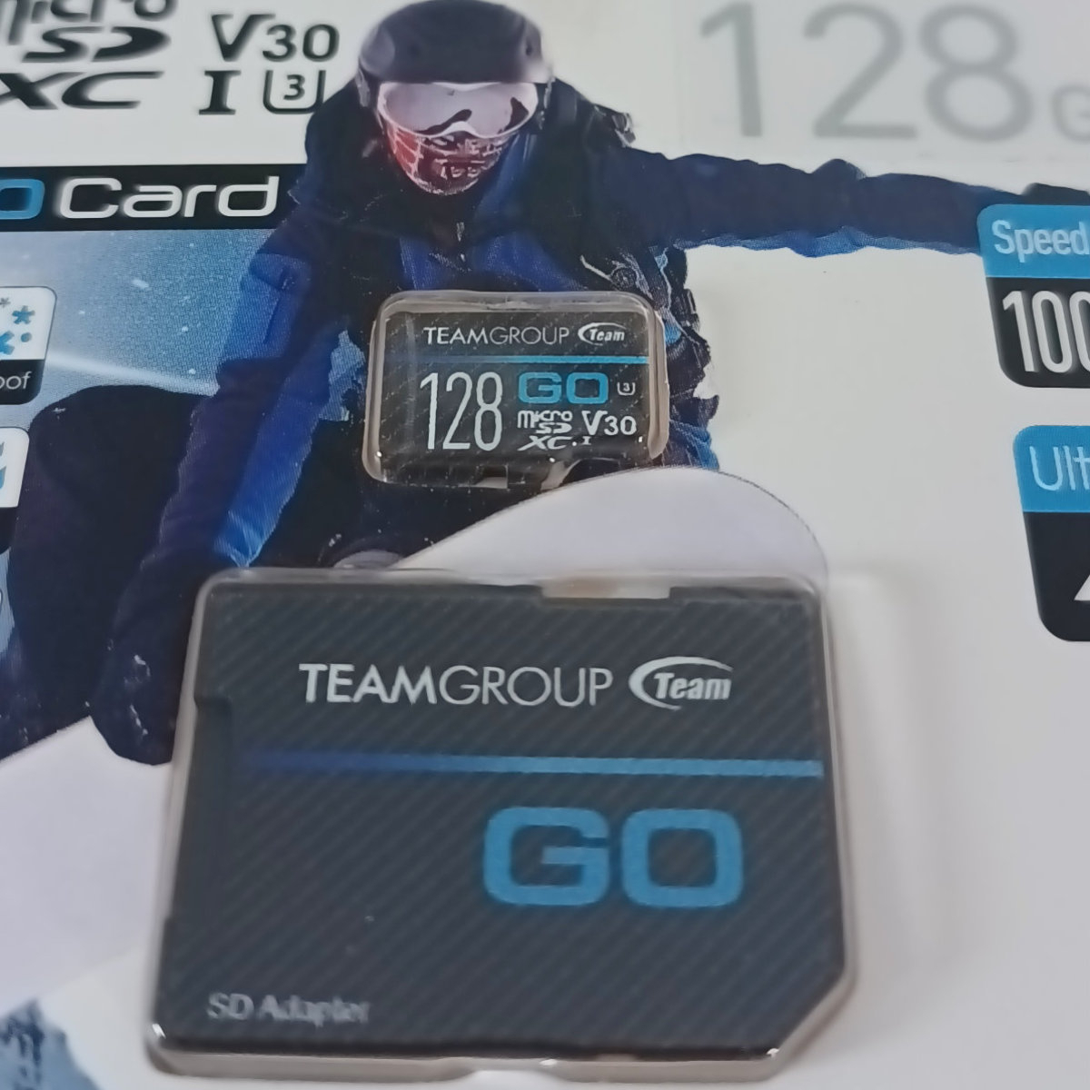 Card de memorie microSDXC 128Gb, TeamGroup GO 4K 05161, UHS-I U3 V30 4K pentru GoPro, 100/50MB/s, cu adaptor SD, negru [3]