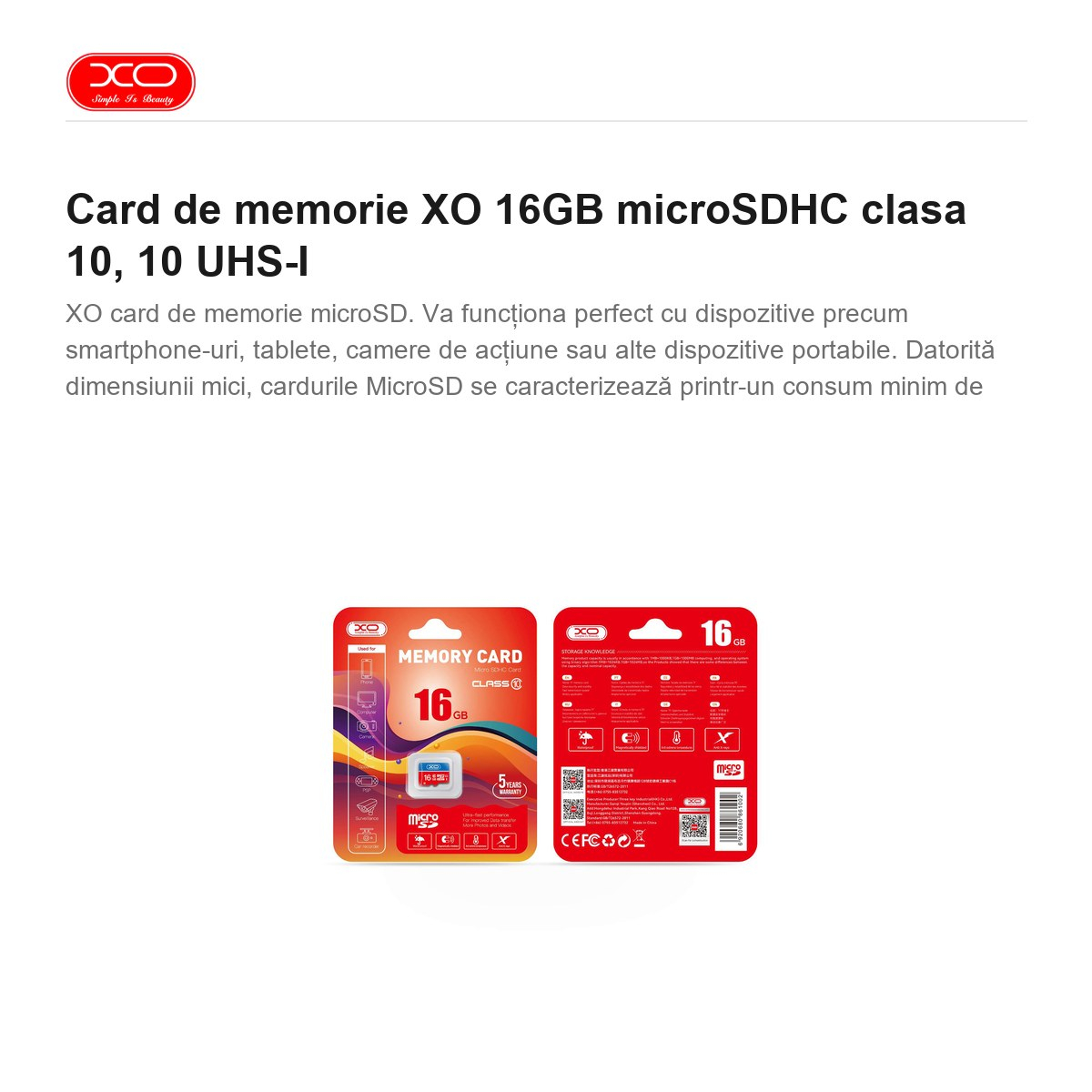 Card de memorie XO 16GB microSDHC clasa 10, 10 UHS-I [2]
