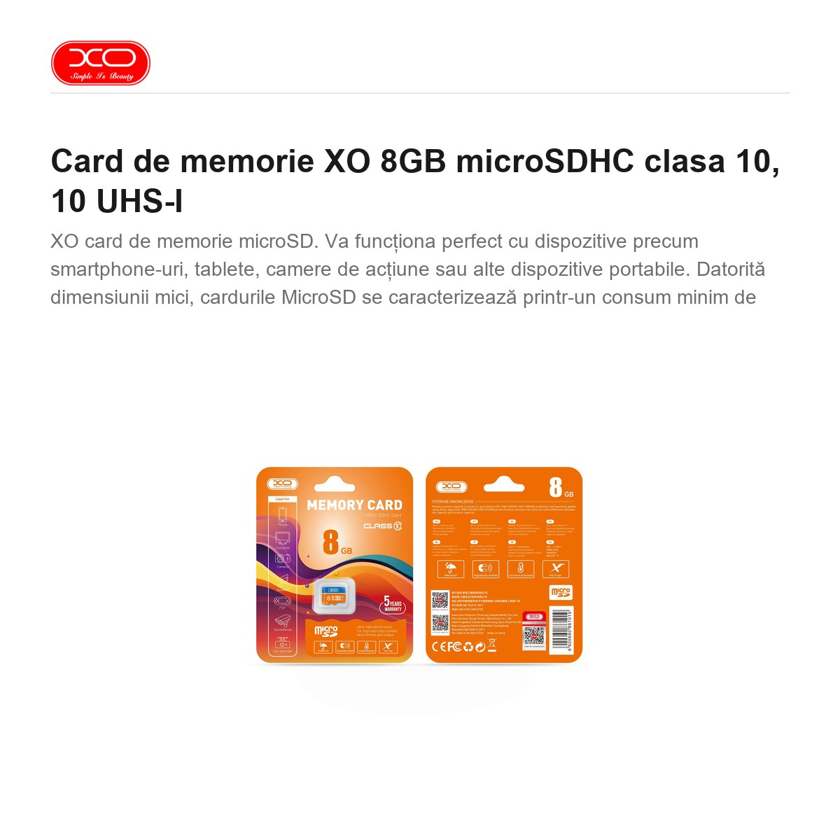 Card de memorie XO 8GB microSDHC clasa 10, 10 UHS-I [2]