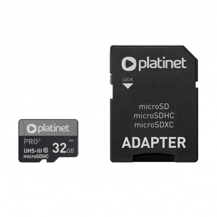 Card microSDHC 32 Gb UHS-III 70MB/S Platinet Pro 44003 , clasa 10 cu adaptor [2]