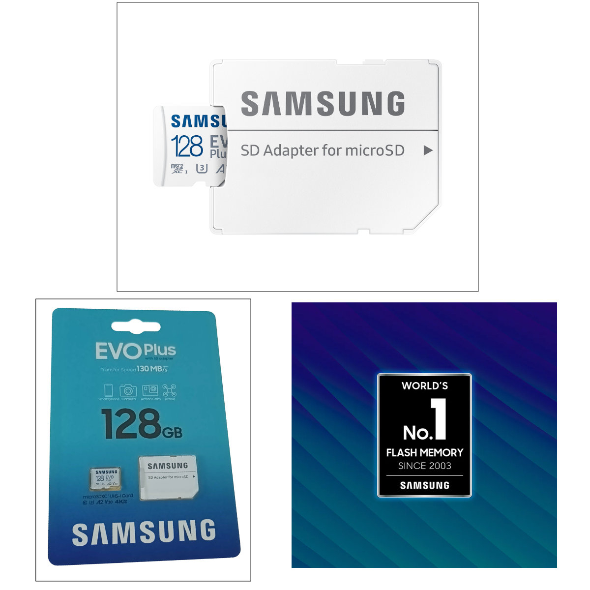 Card microSDXC 128 Gb, Samsung Evo Plus, U1, A1, V10, 130Mb/s, cu adaptor [4]