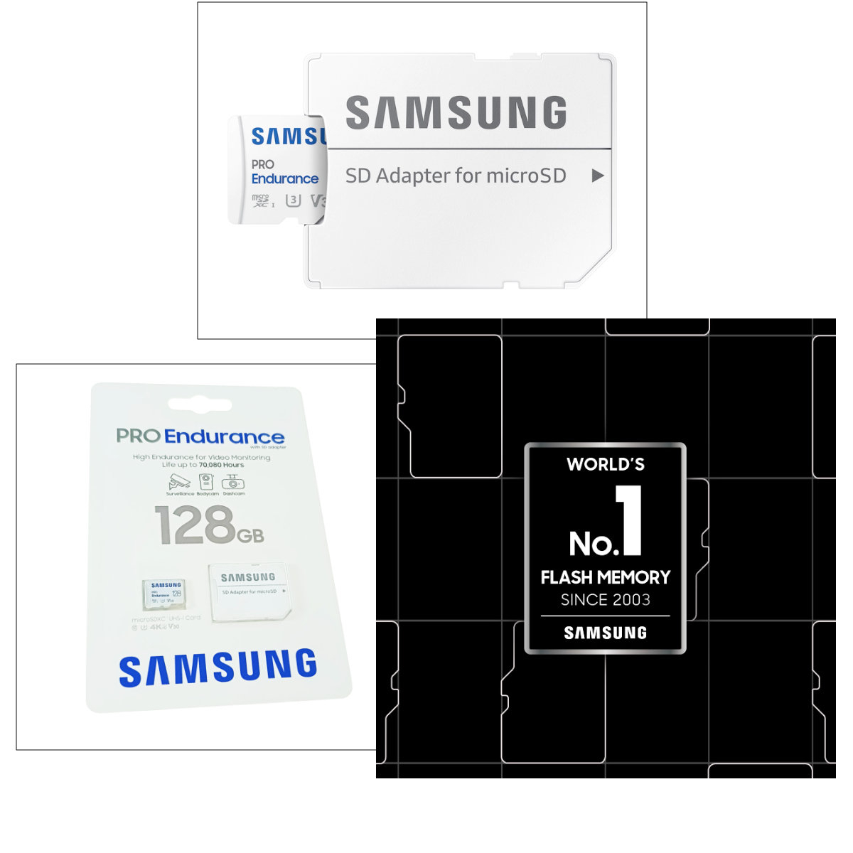 Card microSDXC 128 Gb, Samsung Pro Endurance, U3, V30, 100/40/Mb/s, cu adaptor [4]