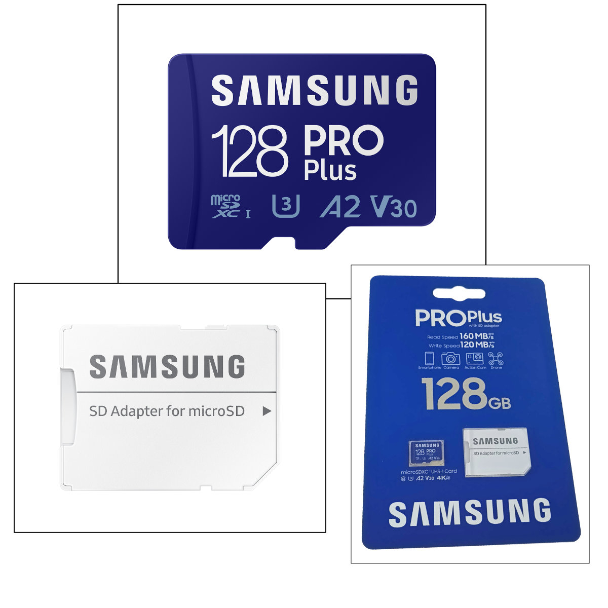 Card microSDXC 128 Gb, Samsung Pro Plus, U3, A2, V30, 160/120/Mb/s, cu adaptor [3]