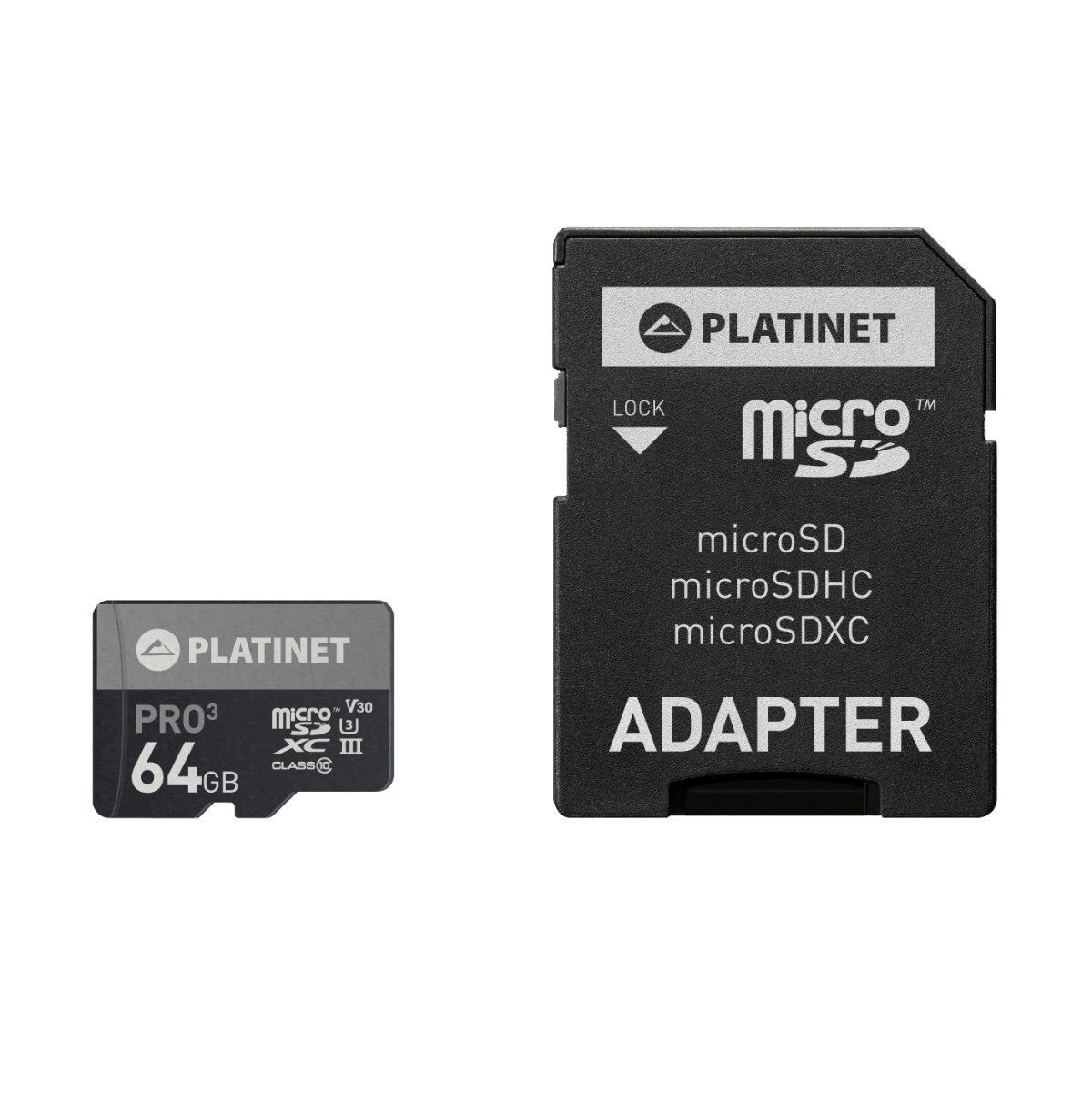 Card microSDXC 64 Gb Platinet Pro 43999 cu adaptor SD clasa 10 UIII 90Mb/s [3]