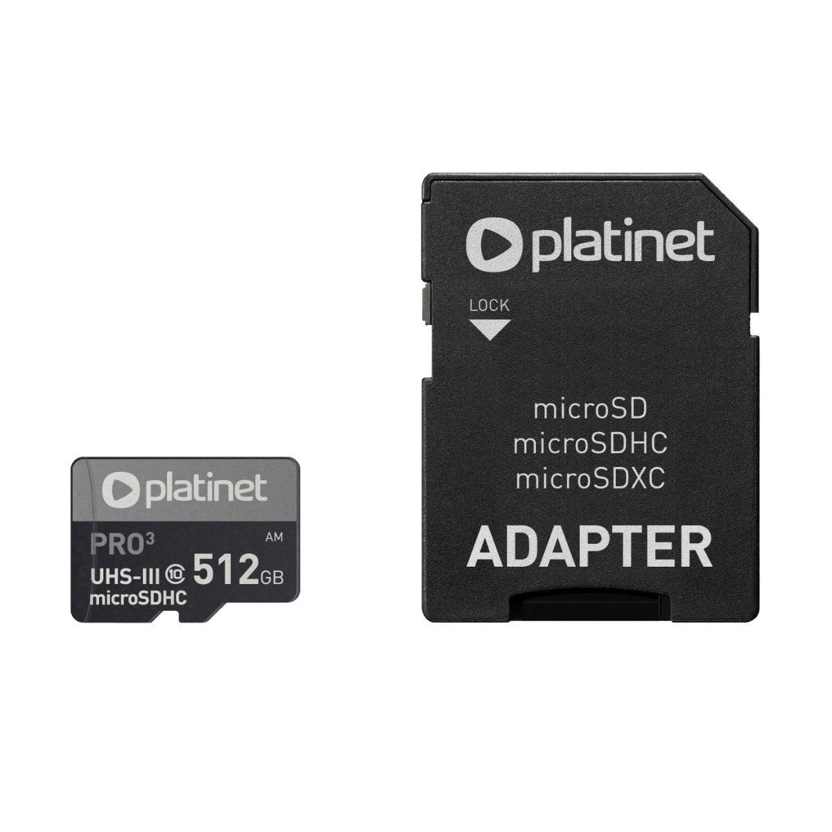 Card microSDXC Platinet 45095, 512GB, clasa 10 UHS-III 90Mb/s cu adaptor [3]