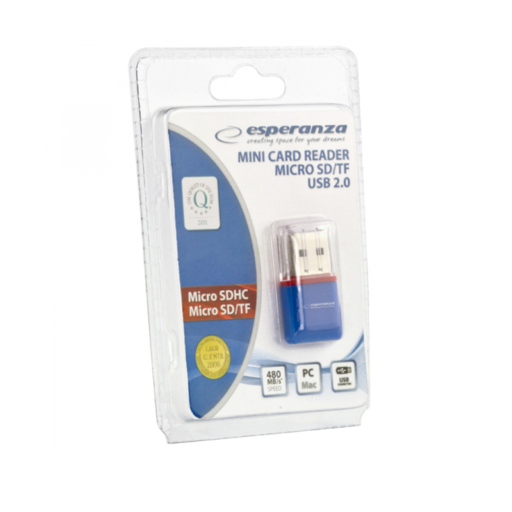 Card Reader Esperanza EA134B, USB 2.0, cititor extern carduri microSD, 480 Mb/s [4]