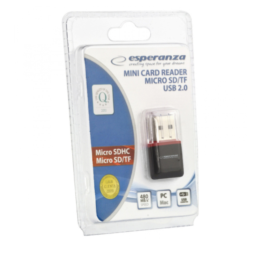 Card Reader Esperanza EA134K, USB 2.0, cititor extern carduri microSD, 480 Mb/s [4]
