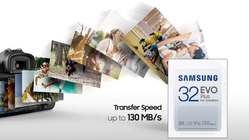 Card SDHC 32 Gb, Samsung Evo Plus for Creators, U1, V10, 130Mb/s [8]