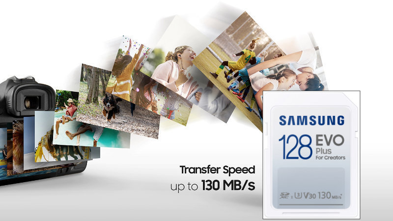 Card SDXC 128 Gb, Samsung Evo Plus for Creators, U3, V30, 130Mb/s [8]
