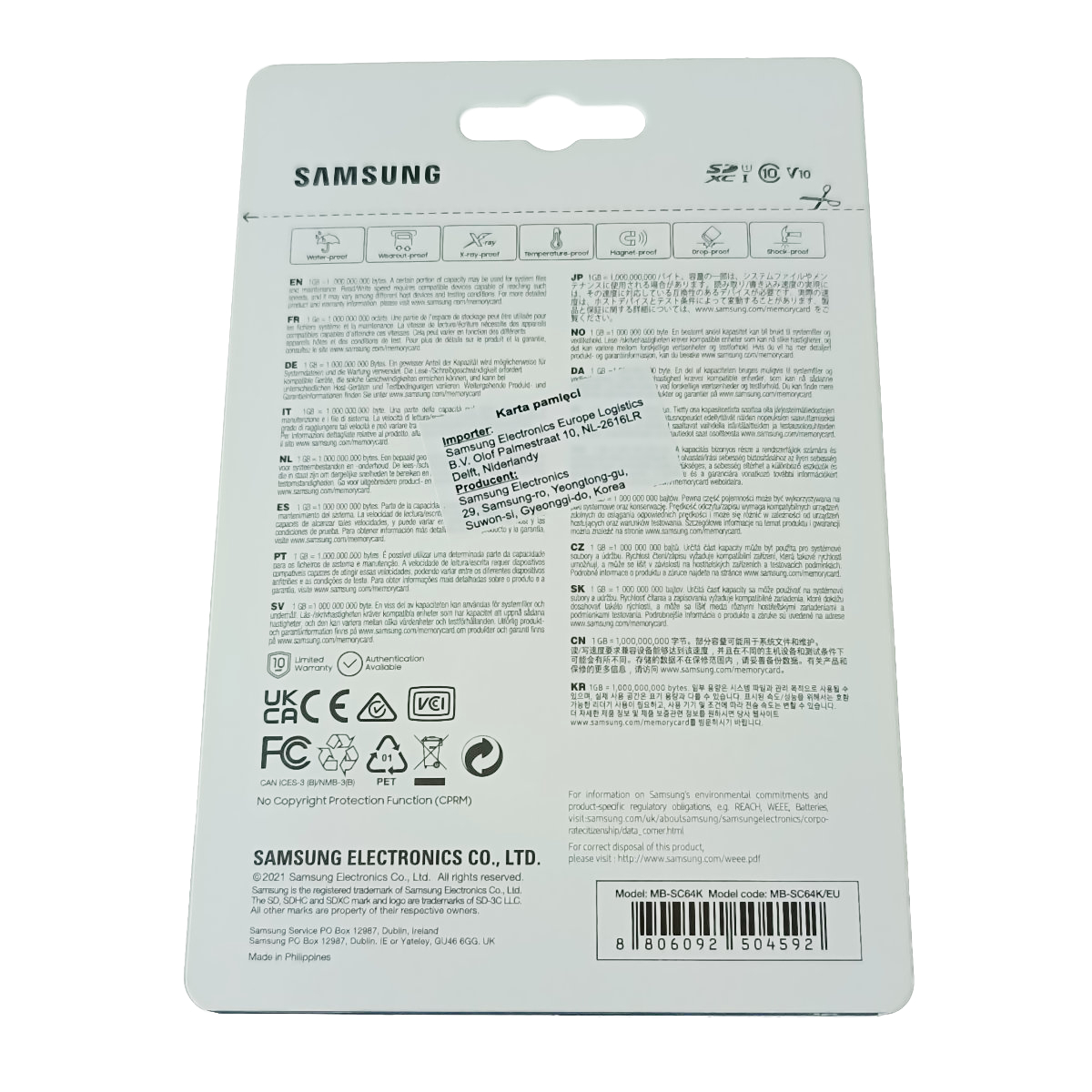 Card SDXC 64 Gb, Samsung Evo Plus for Creators, U1, V10, 130Mb/s [6]