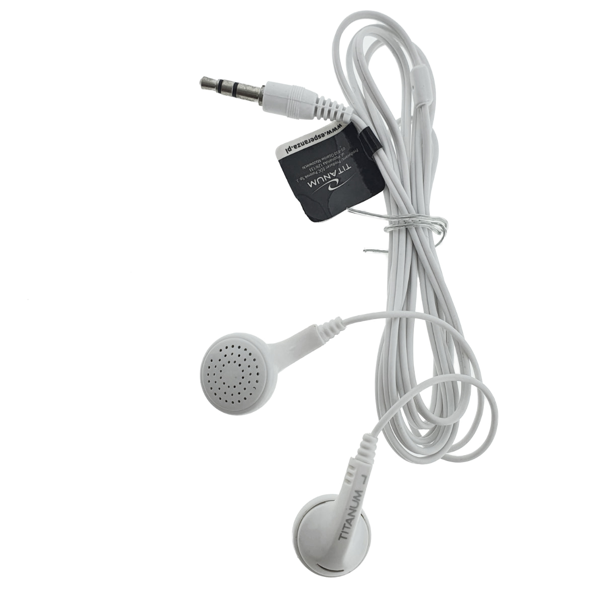 Casti audio stereo, in-ear, Titanum 91909, conector jack 3.5mm, cablu 115 cm, albe [2]
