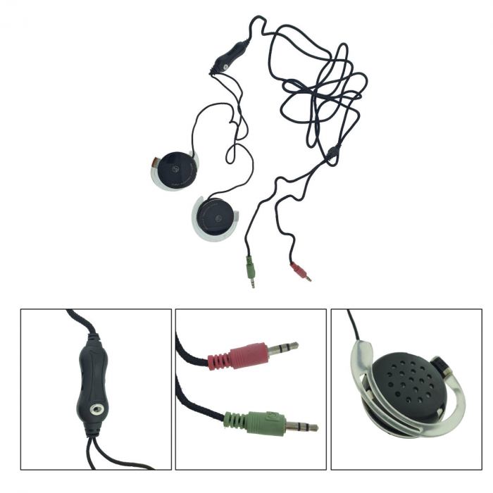 Casti audio stereo On-ear, ATH-EQ300M, cu microfon, 2 x conectori jack 3.5mm, cablu 215 cm, negre [3]
