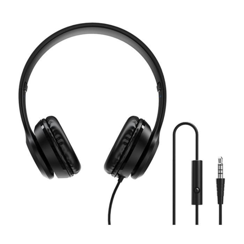 Casti Borofone Star B05 Black, On-Ear, cu microfon, conector jack 3.5mm, pentru smartphone, cablu 1.2 m, pliabile, negre [2]