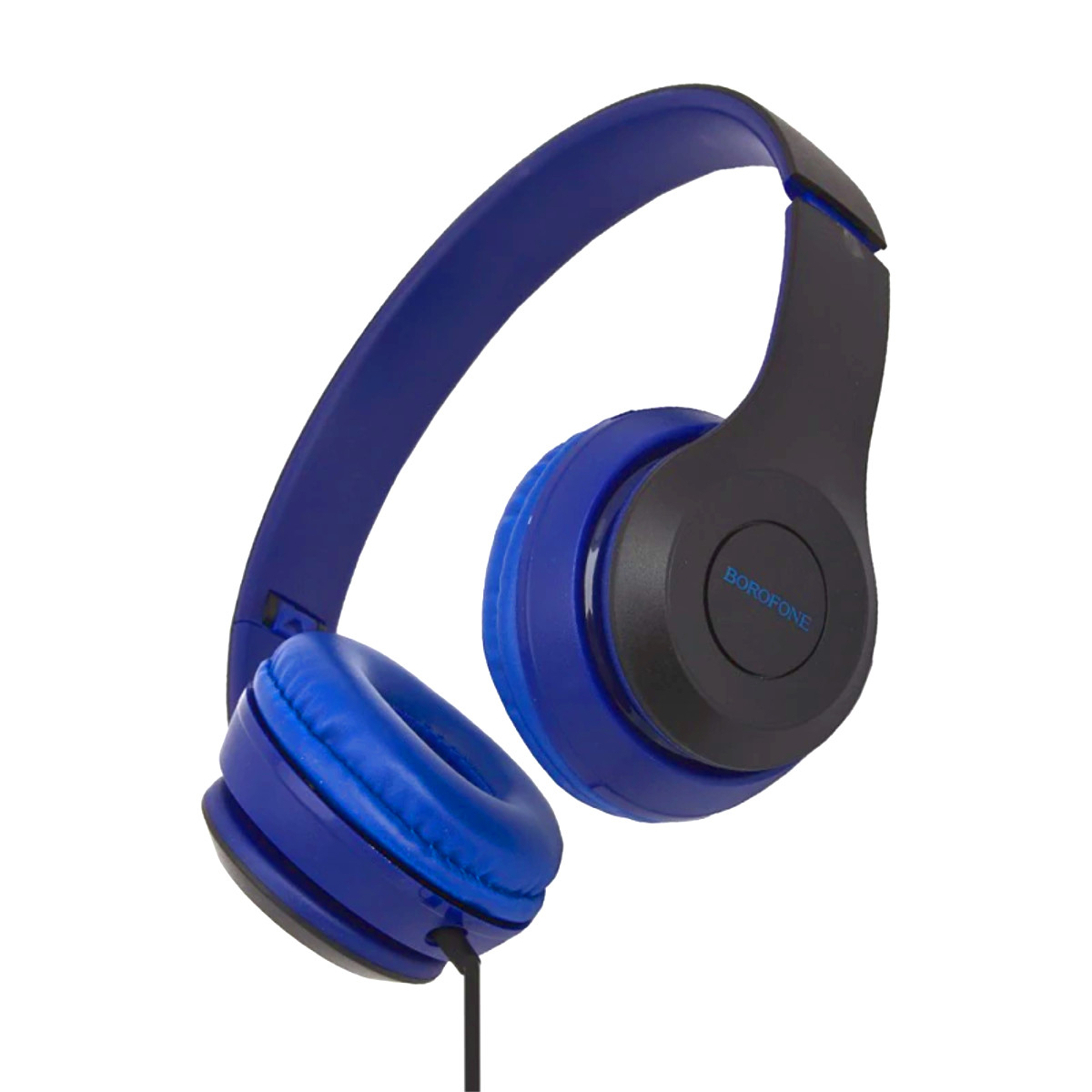 Casti Borofone Star B05 Blue-Black, On-Ear, cu microfon, conector jack 3.5mm, pentru smartphone, cablu 1.2 m, pliabile, albastre cu negru [1]