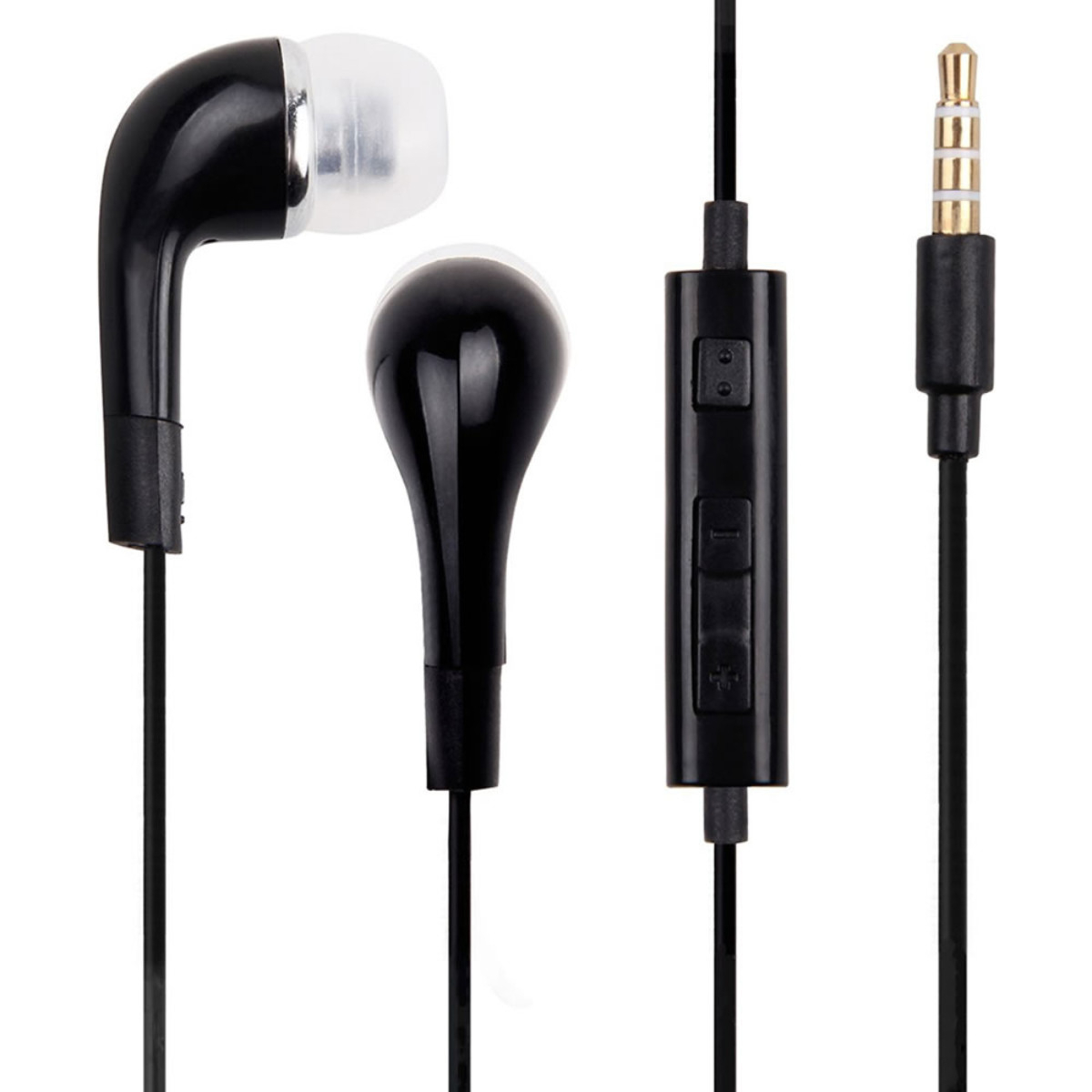 Casti cu microfon, compatibile cu Samsung, EHS64AVFBE i9300 Galaxy S3, control pe fir, cablu 115 cm, conector jack 3.5mm, negre [1]