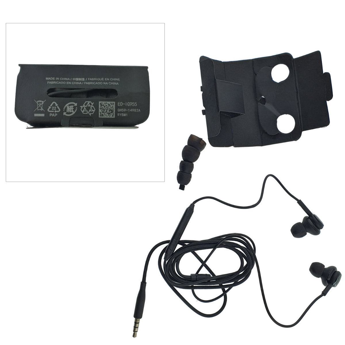 Casti cu microfon, pentru Samsung GALAXY S10, EO-IG955, control pe fir, cablu 120 cm, conector jack 3.5mm, negre [4]