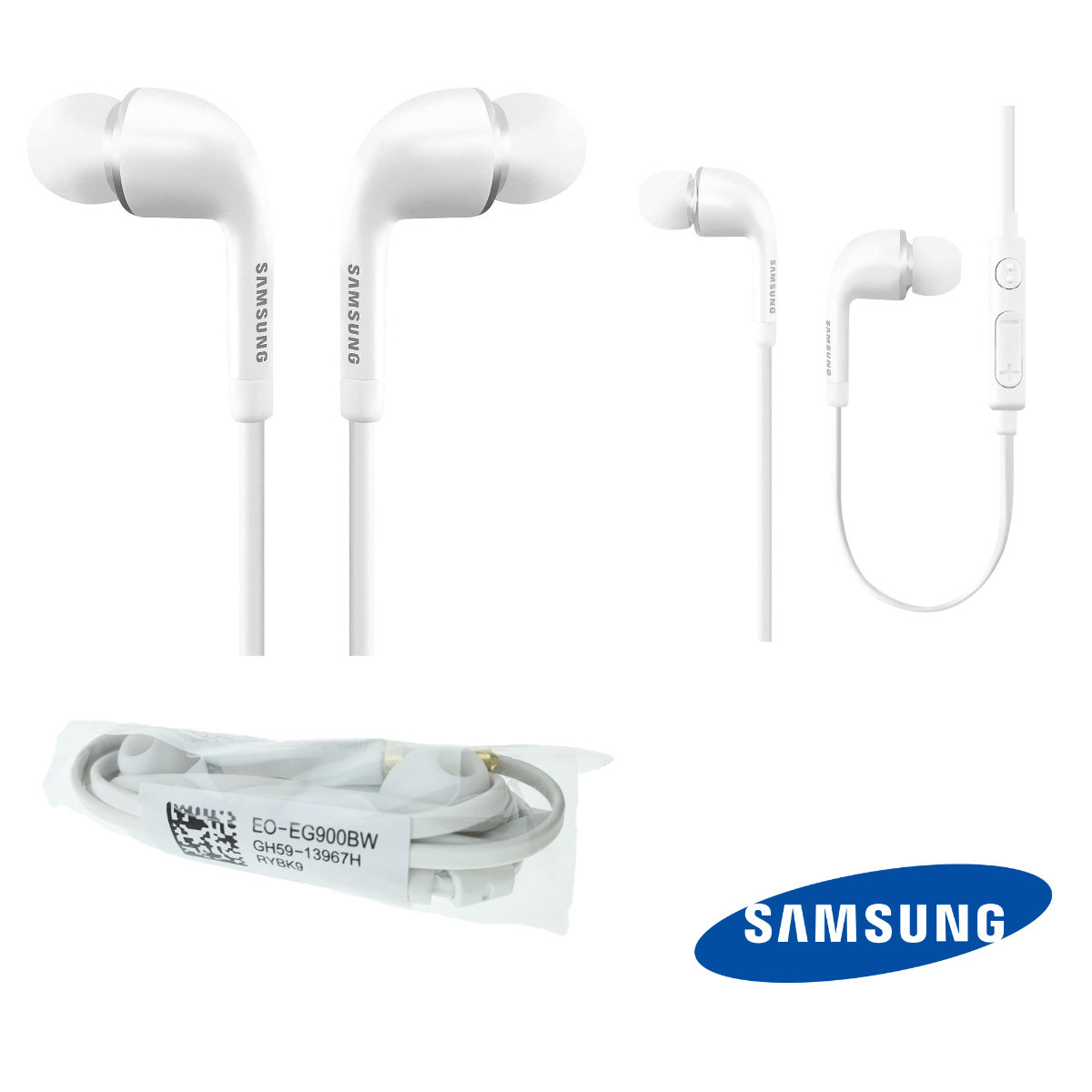 Casti cu microfon, Samsung EO-EG900BW G900F GALAXY S5, control pe fir, cablu 110 cm, conector jack 3.5mm, albe [4]