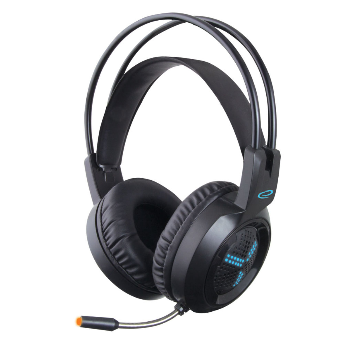 Casti gaming cu LED, Esperanza Asgard, cu microfon, control volum, negru cu albastru [3]